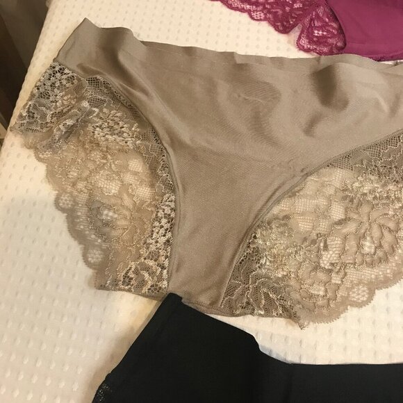 WOMENS LACED PANTIES MIDRISE KNIT FABRIC BREATHABLE SIZE L 8/10 NEW - Picture 4 of 8
